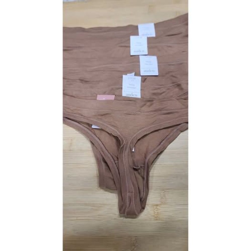 Auden Brown Cotton Blend Thong Size L 12-14 NWT Lot of 4